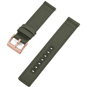 Jeniko 20 Mm 22 Mm Nylon Canvas Polsband Heren Dames Waterdichte Armband Riem For Omega Horlogeband (Color : Green Rose Gold, Size : 20mm)