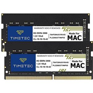 Timetec 16 GB KIT(2 x 8 GB) Compatibel voor Apple DDR4 2666MHz voor Mid 2020 iMac (20,1/20,2)/Mid 2019 iMac (19,1) 27 inch met Retina 5K Display, eind 2018 Mac mini (8,1) PC4-21333/PC4-PC4-21333