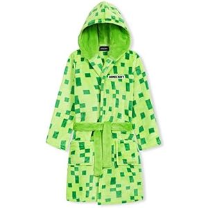 Minecraft Badjas Kinderen en Tieners, Fleece Dressing Gown met Capuchon, Groene Badjassen, Warme Ochtendjassen, Jongen Kamerjas, Cadeau Jongen 5 Jaar tot 14 (Groen, 7-8 Jaar)