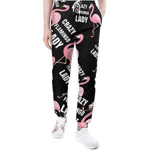 Crazy Flamingo Lady Joggingbroek voor Mannen Yoga Atletische Jogger Joggingbroek Trendy Lounge Jersey Broek 5XL