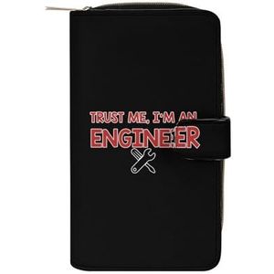 Trust Me I Am A Nuclear Engineer Mode PU Lederen Vrouwen Portemonnee Multi Card Slot Bifold Portemonnee Geld Clip met rits