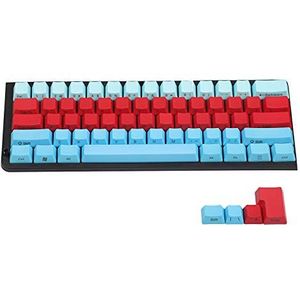 YMDK Blauw Wit Rood Gemengd 104 87 61 Key Side Print Dikke PBT OEM Profiel Keycaps voor MX Standaard 104 TKL 61 Mechanisch Toetsenbord (61 Blauw Rood) (Alleen Keycap)