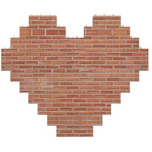 Rode bakstenen muur textuur legpuzzel - hartvormige bouwstenen puzzel-leuk en stressverlichtend puzzelspel