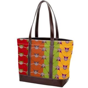 Laptop Tote Bag met Spaanse Fan Print,Draagbare Schoudertassen Casual Canvas Zakelijke Werk Tote Bag Aktetas voor Computer School Office