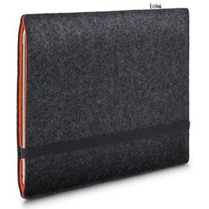 Stilbag vilthoes voor Huawei MediaPad M5 Lite 8 | Merinowolvilt etui | FINN collectie - Kleur: antraciet/oranje | Tablet beschermhoes Made in Germany