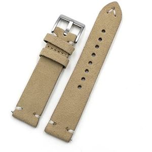 Suede lederen horloge band18mm 20mm 22mm 24mm Quick Release Riem Vervanging Vintage Horlogeband Compatibel met Mannen Vrouwen Bruin (Color : Beige, Size : 24mm)