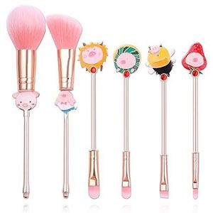 Bswefty Schattig en grappig roze varken cartoon cadeau voor vrouwen kinderen kinderen make-up foundation make-up borstel poeder schoonheid make-up tool set