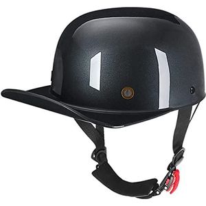 Skull Cap Halve Shell Helm, Motorfiets Baseball Cap Halve Helm DOT Goedgekeurde Mannen en Vrouwen Vintage Open Helm voor Bromfiets Straat Scooter ATV Helm Decoration