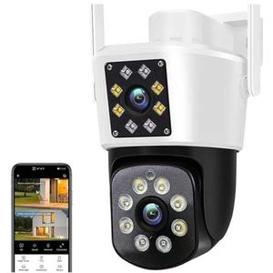 Bewakingscamera, 10MP HD Camera Buiten Draadloze Beveiligingscamera Dual Lens PTZ Auto Tracking Video Surveillance CCTV IP Cam P2P Smart Home(10MP Cam Add 64G)