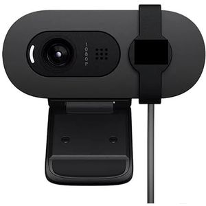 90 HD 1080p webcam met automatische lichtregeling, geïntegreerde privacysluiter en ingebouwde microfoon(Black)