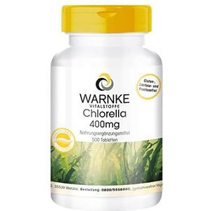 Chlorella 400mg - Chlorella vulgaris algenpoeder - met chlorofyl en vitamine B12 - veganistisch - 500 tabletten - bulkverpakking | Warnke Vitalstoffe - Duitse apothekerskwalitei