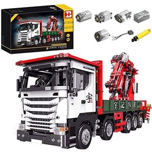 Technic Mobiele Kraanwagen Bouwset, 2.4G RC/APP Gecontroleerde Technische Truck Model, 3925 stuks Bouwstenen Compatibel met Lego Technic Dynamic