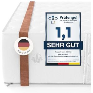 verapur Ortho Plus Pocketveringmatras, 80 x 220 cm, H3, 7-zone matras, wasbare overtrek, Oeko-Tex, 23 cm hoog