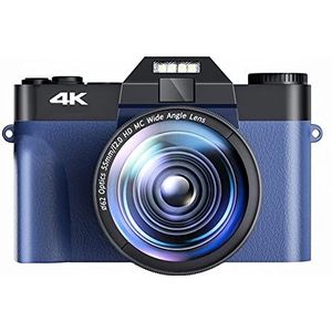 Digitale Camera, Digitale Foto Camera Vlog Camcorder for Webcam Groothoek 16X Digitale Zoom 48MP Fotografie 3 Inch Flip Screen(With 64GB TF card,With 2 Lens-02)