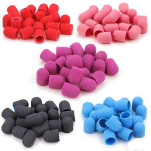 Een zandhoed met een hoed 5 stuks nagelschuurdoppen met rubberen gelverwijderaar, veelkleurig, verschillende maten(Chocolate)