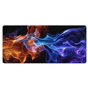 Blauwe En Rode Vlammen Print Bureau Pad Protector Muismatten Kantoor Tafel Mat Grote Muismat Antislip Laptop Pad