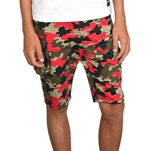 BEZLIT Cargoshorts voor jongens, korte broek 30079, Rood-camouflage, 152/158 cm