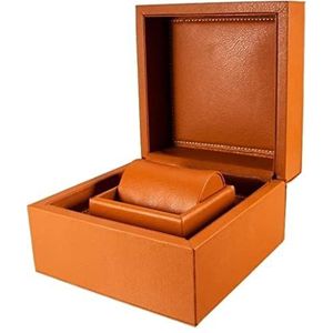 Horloge Opbergbox, Singe Watch Box Watch Case Leather Watch Storage Box Watch Box Voor Heren En Dames Watch Organizer Kijkdoos (Color : Orange)