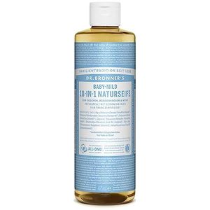 Dr. Bronner 's 18-in-1 natuurlijke zeep | Organic vloeibare zeep | Baby Mild zonder geur | douchegel, handzeep, shampoo en nog veel meer | met biologische oliën | Fair Trade | 475 ml
