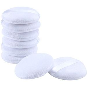 Senkary 8 stuks katoenen pads 2,36 inch make-up bladerdeeg pads voor compact, los gezichtspoeder wit