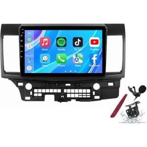 Android 14 Autoradio Sat Navi voor M-itsubishi Lancer (2007-2015) 9 Inch Touchscreen Multimedia Speler met Draadloze Carplay GPS Navigatie FM RDS Bluetooth 5G-WiFi SWC DSP,M100s