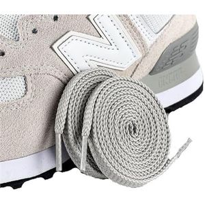 HEAGER Schoenveters, elastische veters, schoenveters Voor Sneakers Platte Vrouwen Man Casual Schoen Veters Sport Schoenveter Schoenen Balanc String Schoen Accessoires, grijs wit, 140