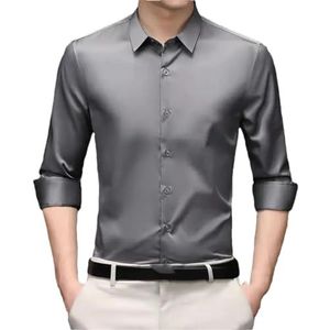 Hgvcfcv Mannen Lange Mouwen Shirts Business Office Casual Shirt, Grijs, XXL