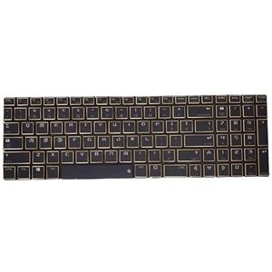 Laptoptoetsenbord voor Tongfang GJ5CN64, kleurrijk verlicht, Engels, Amerikaans, goudkleurig
