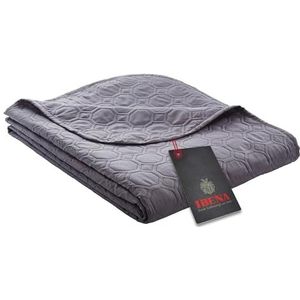Ibena Nancy Sprei 220x250 cm - Bedsprei donkergrijs XL, lichte deken met gestikt patroon