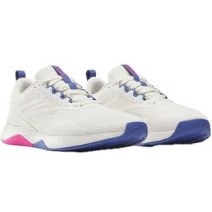 Reebok Nanoflex Tr 2 Sneaker voor dames, Krijt/Step Paars/Laser Roze, 40.5 EU