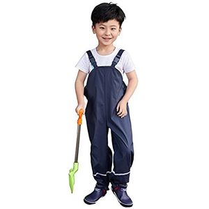 Gaga city Waterdichte broek voor kinderen, kinderen waterdichte tuinbroek jongens regenbroek meisjes waterdichte broek outdoor spelen regenkleding donkerblauw/98/104, Donkerblauw