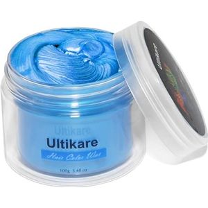 Tijdelijke Haarkleur Crème, Ultieme Haarkleur Wax Tijdelijke Haarkleur Set Instant DIY Cosplay voor Carnaval Kerstmis Halloween Partijen voor Mannen en Vrouwen (Blauw)