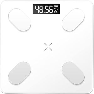 Weegschaal Badkamerweegschaal Weegschaal Elektronische Weegschaal Multifunctioneel Personenweegschaal(White)