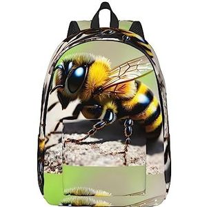 Leuke Little Bee Canvas Grote Capaciteit Duffel Tas met Verstelbare Schouderriemen voor School Outdoor Sport, Zwart, M