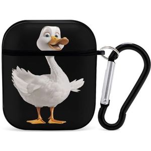 Grappige Gans Leuke Case Voor AirPods 2&1 Schokbestendige Beschermende Hoofdtelefoon Gevallen Cover Met Sleutelhanger Voor Mannen Vrouwen