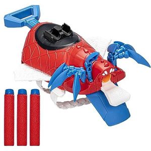 Marvel Mech Strike Mechasaurs Spider-Man Arachno Blaster, Nerf Blaster met 3 darts, rollenspeelgoed