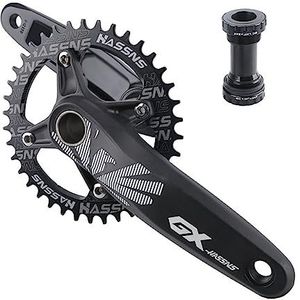 QFWRYBHD BCD104 MTB fiets crankstel 170mm/175mm crank lengte armen 30T/32T/34T/36T/38T/40T/42T Kettingblad holle geïntegreerde crank met trapas kit (kleur: 170 mm, maat: 30T)