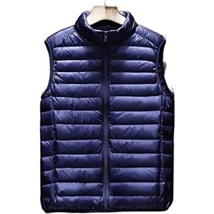 Doorgestikt Vest Gewatteerd Vest Mouwloze Warmere Bodywarmer Opvouwbaar Puffer-donsvest Voor Heren Winterjassen Lichtgewicht Gewatteerde Gilet Gewatteerde Vest (Color : Blu, Size : 3XL)