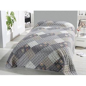 heimtexland - Type 456 - Bedsprei - Grijs Roze - 220 x 240 cm - Patchwork