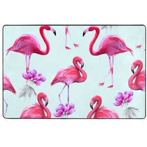 YJxoZH Roze Flamingo's Print Home Decor Tapijten, Voor Woonkamer Keuken Antislip Vloer Tapijt Ultra Zachte Slaapkamer Tapijten
