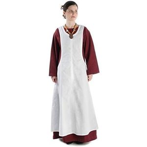 HEMAD Lange eenvoudige middeleeuwse jurk - overjurk - 100% katoen - Wit