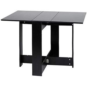 Opklapbare Eettafel, Scandinavische Klaptafel, Keukentafels, Schrijftafel voor 6 Personen (Zwart)