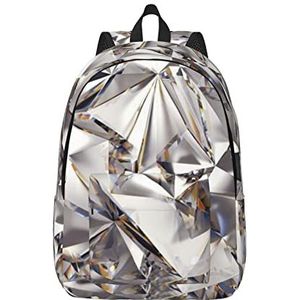 NOKOER Glitter Abstract Diamond Crystal Patroon Gedrukt Reizen Rugzak,Laptop Rugzak,Lichtgewicht Rugzak Voor Mannen Vrouwen, Zwart, Medium