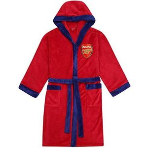 Arsenal FC heren ochtendjas jas met capuchon fleece officieel voetbalcadeau, Rood, M