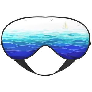 Oceaan Golven Zeilboot Met Vogels Maritieme Slaap Eye Mas Bijgewerkt Ontwerp Licht Blokkeren Night Oogblinder Mannen Vrouwen Shift Werk Reizen