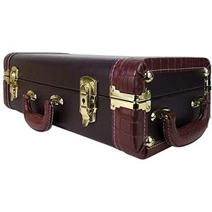 Bb medium tenor saxofoon draagtas muziekinstrument rugzak draagbare handbagage koffer harde koffer handbagage zwart/bruin (B)