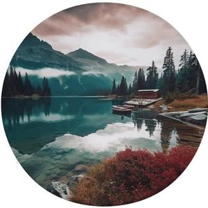 NQHJT Scenic Lake Stoel Pads Rond Memory Katoen Zitkussen Rebound Rugkussen Dikker Pad Kussen Zacht Stoel Kussen voor Thuiskantoor (15"" X 15"")