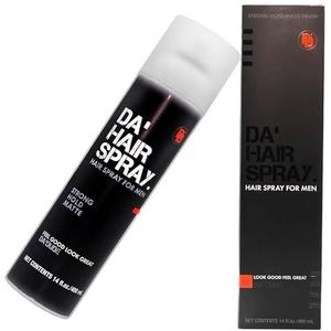Da Dude Da Haarspray, haarspray voor mannen, matte afwerking, sterke grip, perfect voor heren-styling, groot formaat, 400 ml
