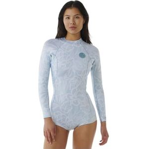 2024 Rip Curl Womens G-Bomb Boyleg Back Zip Long Sleeve Shorty Wetsuit 131WSP - Blue Rip Curl Womens Size - US 8