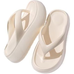 fengqingyunyan0304 Slide, teenslippers met dikke zool voor dames, strandschoenen van EVA, zomersandalen, voor heren, Wit, 38 EU
